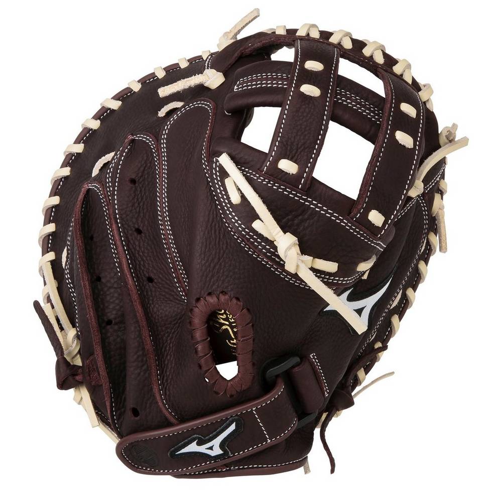 Mizuno Franchise Series Fastpitch 34" Női Catchers Mitt Kávé/Titán QSR961027